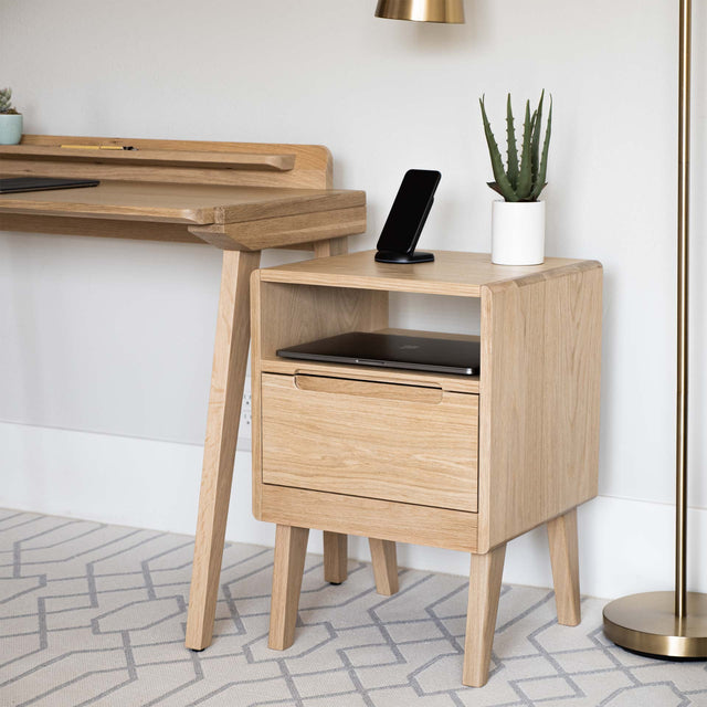 Small desk with drawer , oak side table