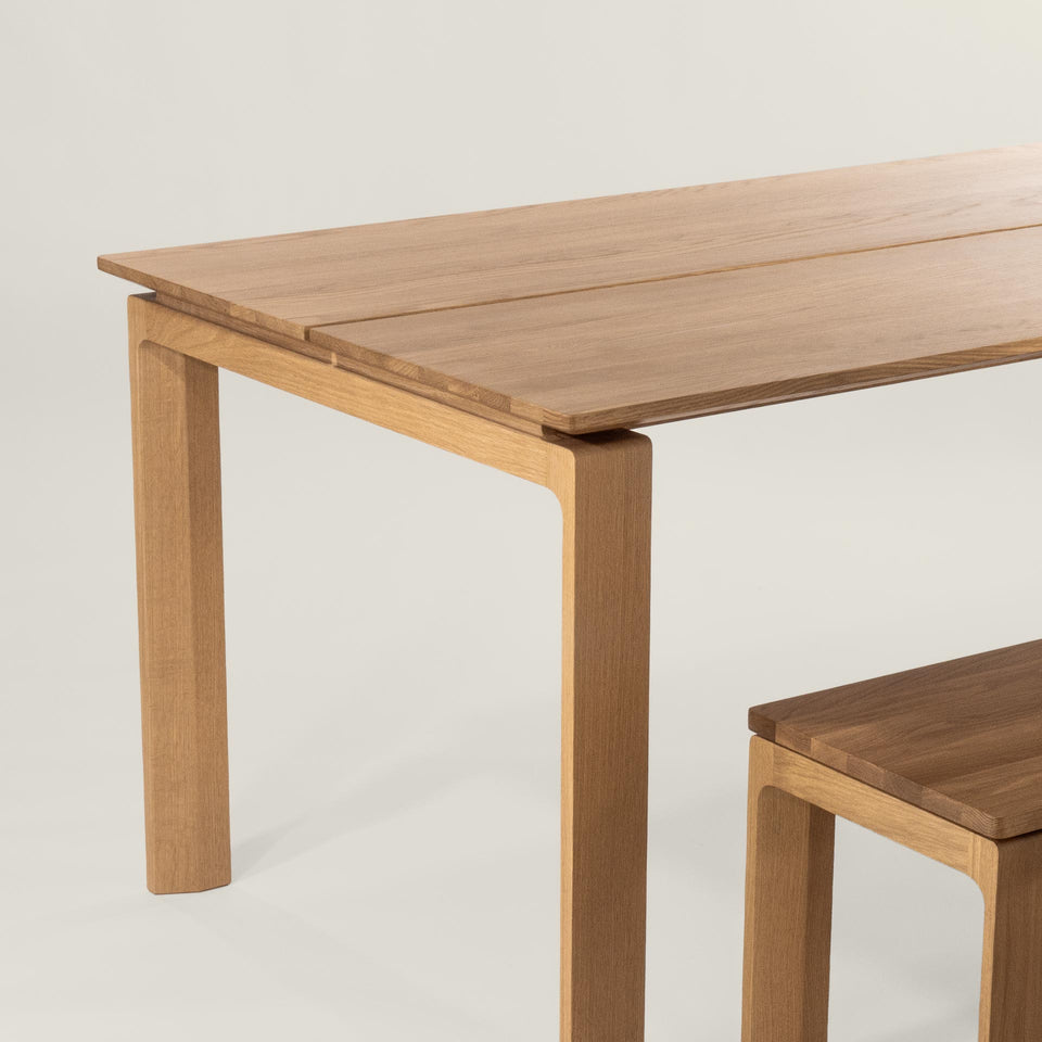 Solid wood table & bench