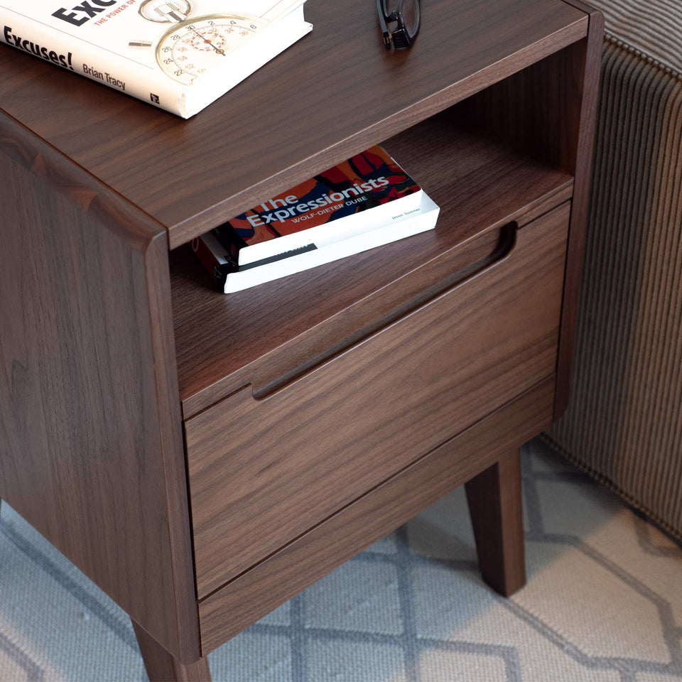 walnut end table , nightstand