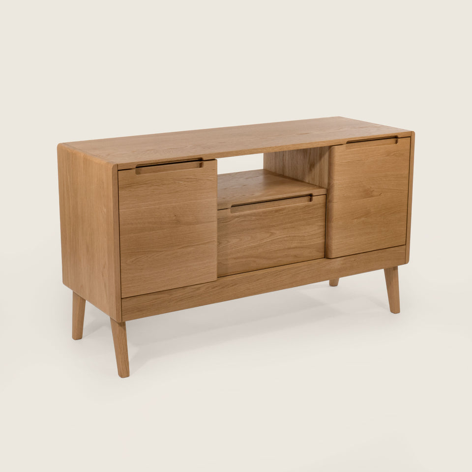 Solid wood media console