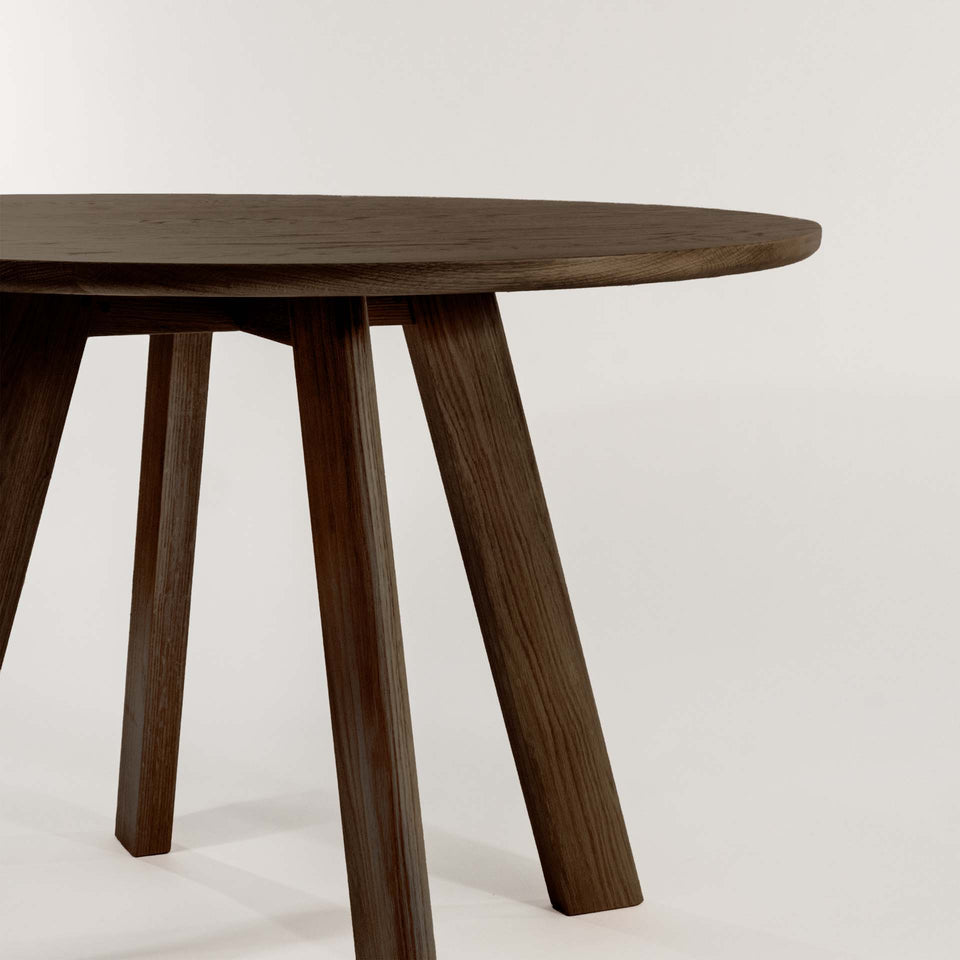 Round Extendable Dining Table Made of Oak and Steel MÅNE