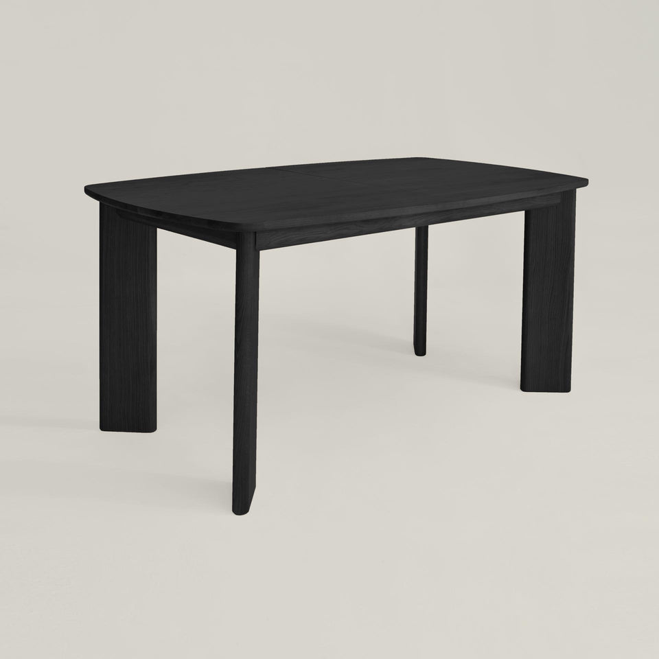 black solid wood dining table