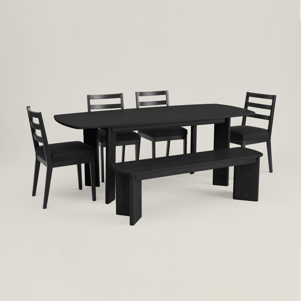 black oak table and chair