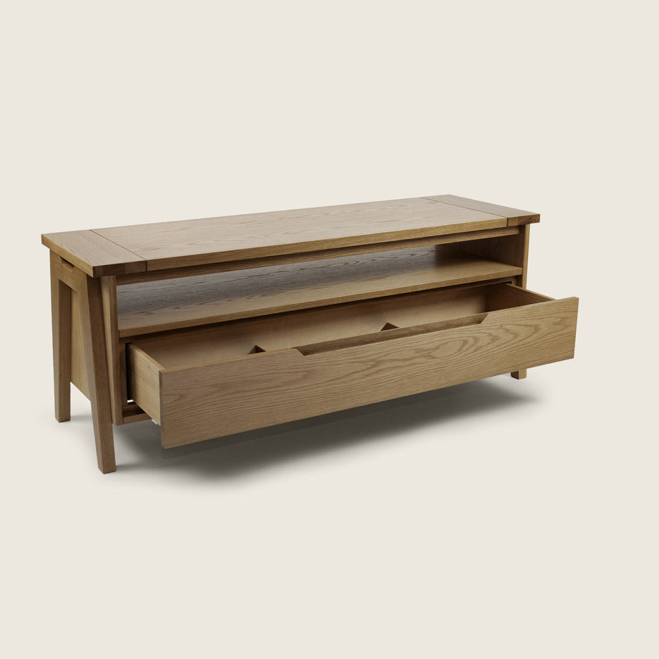minimalist media console with drawer